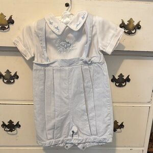 Classic Blue and White Kids Romper
